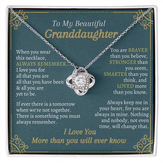 My Beautiful Granddaughter| Love You More - Love Knot Necklace