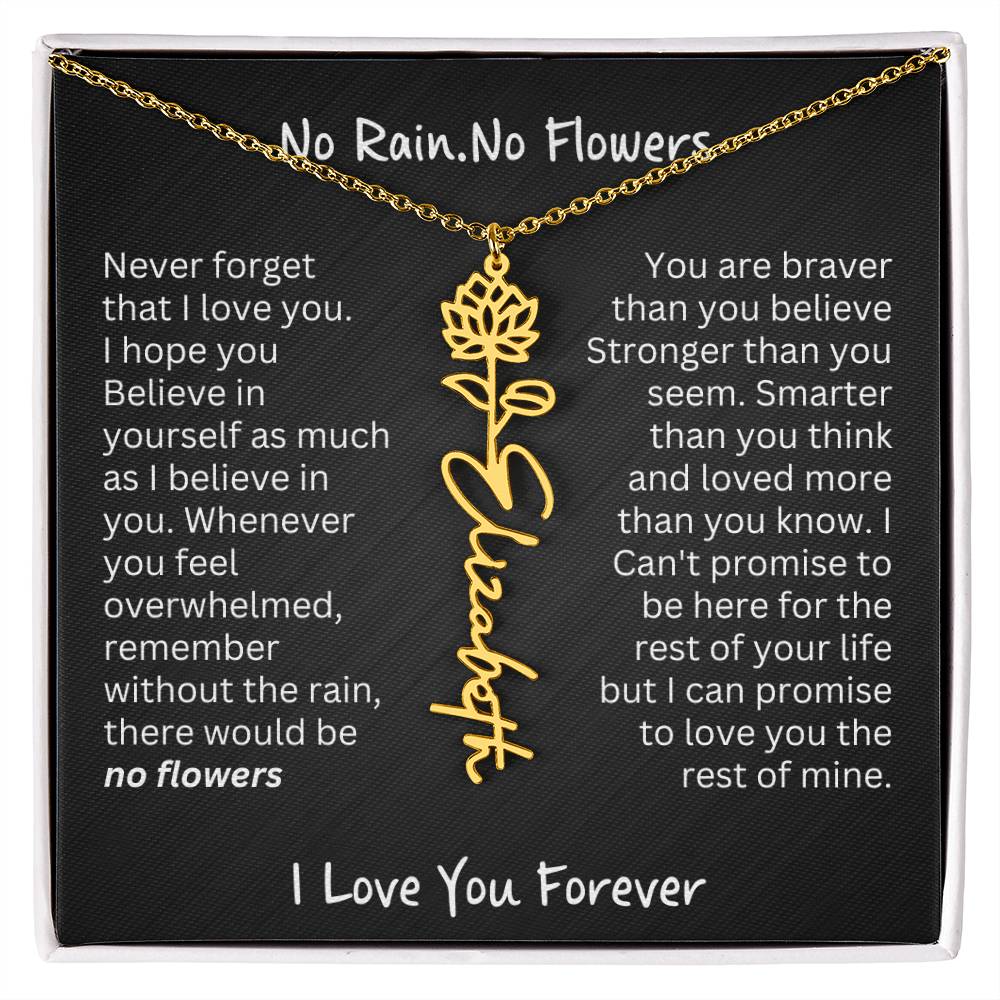 Flower Name Necklace - Birthday Gift from Mom & Dad - Christmas Gift from Mom & Dad - Personalized Name Necklace