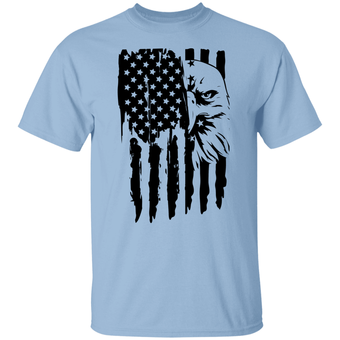 USA American Distressed  Flag Eagle Patriotic T-Shirt 4th July Tee