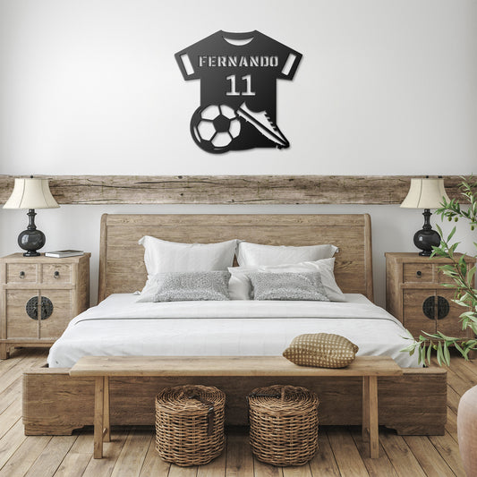 Personalized Soccer Jersey Metal Sign