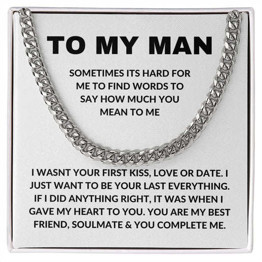 My Man| You Complete Me - Cuban link Chain