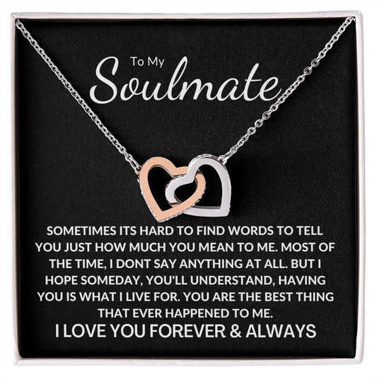 TO MY SOULMATE| INTERLOCKING HEARTS NECKLACE