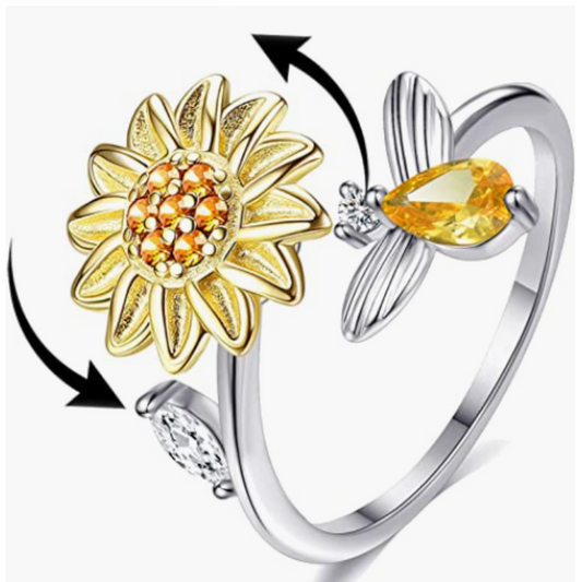 Sunflower Adjustable Anxiety Fidget Ring 🌻